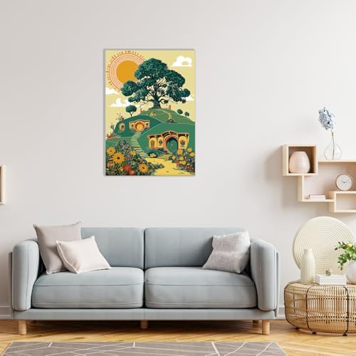 MAXBYE Framed Paint By Numbers Kits for Adults with Wooden Easel, DIY New Zealand House Adult Paint by Number Kits, Oil Acrylic Paintings Kit for Beginners Gift Home Wall Garden Decor 10×14 Inch - Image 4