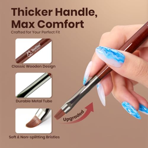 Beetles Gel Polish Nail Art Brushes, 6 Pcs Fingernail Art Design Pens - Image 2