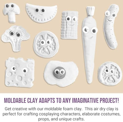 CALPALMY Air Dry Foam Clay (36 Pack), 360g White Moldable Soft Clay for Kids Gifts Partty and School Project Supplies, Perfect for Crafting Cosplay and Artistic Projects - Image 4