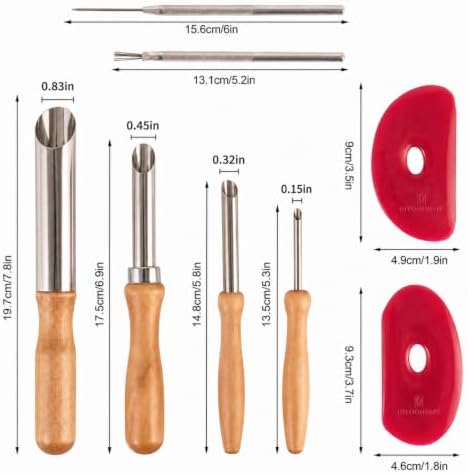 DIYOOHOMY Pottery Carving Tools Set, Clay Sculpting Tools with Straw Hole Puncher Needle Pottery Ribs Kit for Ceramic Polymer Clay Modeling, Drilling, Shaping, DIY Crafts Supplies (8) - Image 2