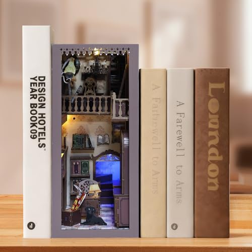 Timeless Bookshop Book Nook Kit with Silicon Liquid Glue - DIY Miniature House Kit for Adults, Teens and Beginners, Dollhouse Booknook Library Tiny House Bookshelf Decor 3D Wooden Puzzle - Image 3