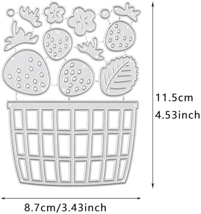 Scrapbooking Die-Cuts, Christmas Metal Cutting Dies for Card Making, Paper Craft Punch Template, Background Embossing Stencils, DIY Album Décor (Strawberries and Baskets) - Image 6