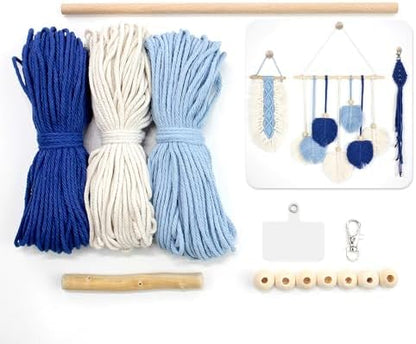 BUFANTL DIY Macrame Leaf Kit for Beginners, 3-in-1 Starter Set with 2 Wall Hangings & 1 Keychain, Boho Weaving Craft Kit with Printed Tutorial for Adults by Unknown