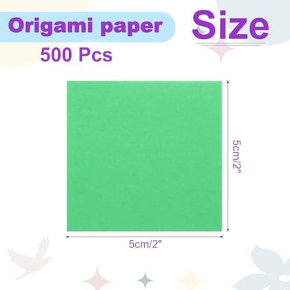 DMiotech 500 Sheets 2x2 Inch Origami Paper, Dark Green Square Origami Paper Easy Fold Double Sided Paper for DIY Arts and Crafts - Image 4