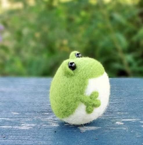 WellieSTR 2pcs Mini Frog Wool Felting Kit, Wool, Felting Foam Mat, Instruction - for Beginners by Unknown