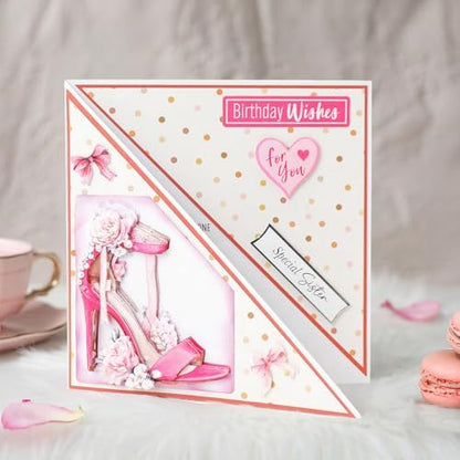 Katy Sue Rose Couture Die Cut Decoupage Card Making Kit with Embellishments. 10 Pre-Cut Sheets for 3D Card Toppers, Scrapbooking and Craft Projects - Image 5