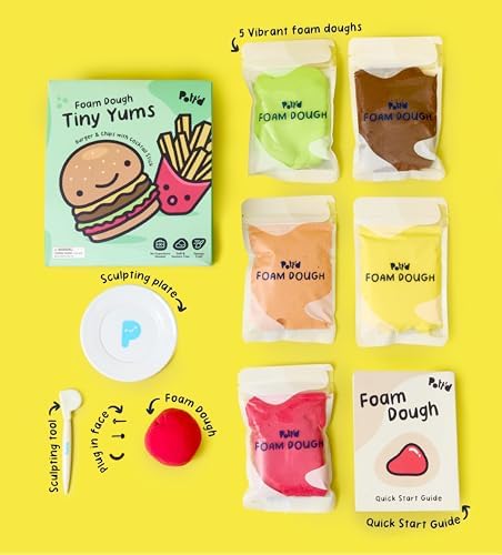 Pott’d Foam Dough Collectibles Air Dry Clay Kit for Adults, DIY Crafts Includes Clay Tools, Colourful Foam Clay, Guides for Mini Food Characters, Plant Projects and Date Night Creations - Image 3