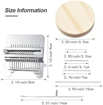 shuielai Knit Patch Kit, Mini Portable Darning Loom with 30 Color Threads 10 Needles, Sewing Repair Tool for Beginners Craft Enthusiasts, Fix Holes on Socks Clothes Jeans - Image 2