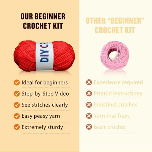 YOKISS 8Pcs Beginner Crochet Starter Kit, Creative Birthday Gifts for Adults & Kids, Popular DIY Patterns, 40% Extra Yarn Crochet Animals Kits with Step-by-Step Video Tutorials - Image 4