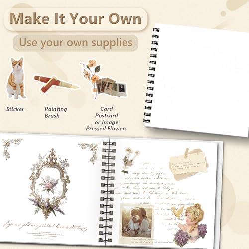 Popotop 12x12 Inch Scrapbook Photo Album, 60 Page Decorative Kraft Paper Book for 4x6 5x7 6x8 Pictures, DIY Memory Photo Albums as Gifts for Wedding Baby Christmas School Family - Image 3
