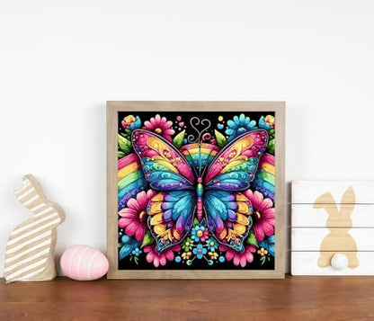 DOTSTART Paint by Numbers Kit for Adults, Rainbow Butterfly Canvas Adult Paint by Number Kits, Acrylic Paint by Number Canvas for Adult Beginners, Home Wall Art Decor,Unframed, 16X16 inch - Image 4