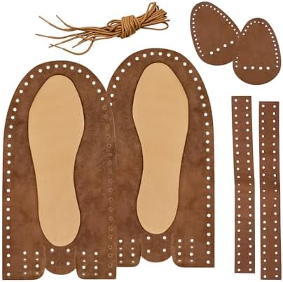 Realeather Adult Moccasin Leathercraft Kit, 12-13, Saddle Tan Brown - Image 5