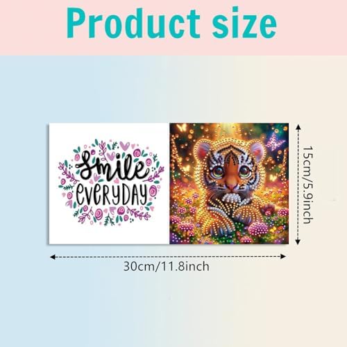jinglinhh 6pcs Tiger Tulip Flowers Red Rose Firework Butterfly Diamond Art Painting Greeting Cards with Envelopes, DIY Card Making Kits for Adults, Diamond Art Postcards Christmas Cards Craft Gifts - Image 2