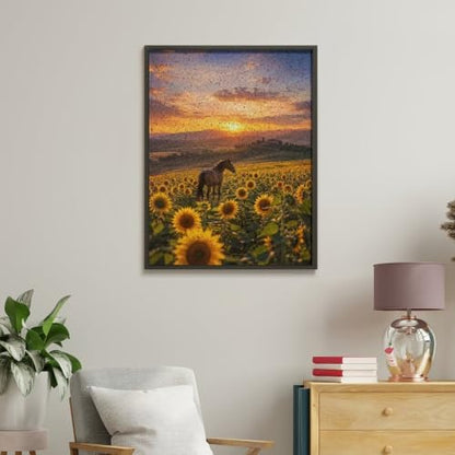 Bozfoxa Paint by Numbers Kit for Adults Beginner Sunflower Horse - Image 4