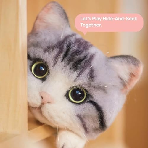 MeowPick Needle Felting Kit for Beginners, DIY Realistic Cat Head with Video Tutorials, Wool Felt Supplies for Adults, Gift for Cat Lovers (Ginger) - Image 2
