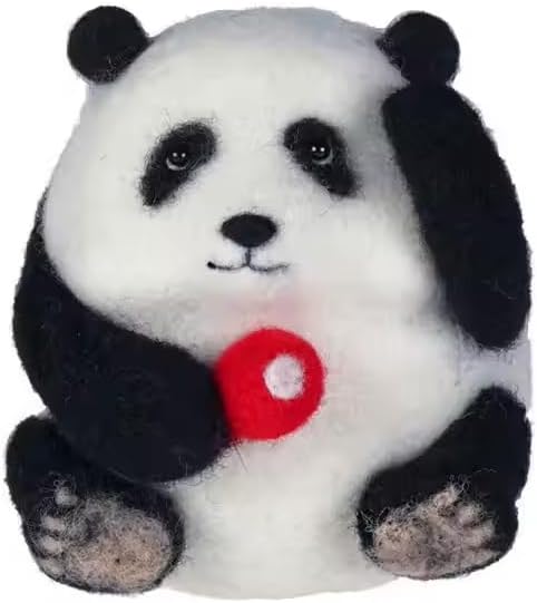 Wizardi Beginner Needle Felting Kit for Adults - Panda. Animal Felting Kit 7x8.5cm. Felting Tools. Wool Felting Supplies. Felt Crafts. Wool Felt. F07N8-W471 by Wizardi
