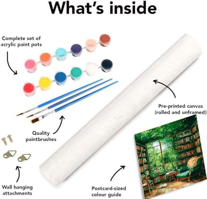 Clendo Paint by Number for Adults Beginners, Study Room Adults Paint by Numbers Kits on Canvas, DIY Oil Painting Acrylic Paints for Home Wall Art Decor(16x20inch) - Image 7