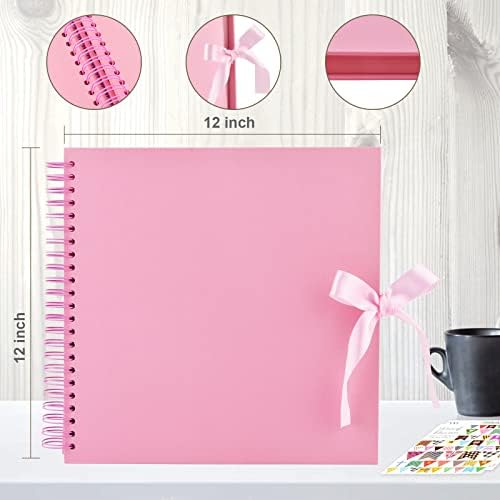 GOTIDEAL 12 x 12 Inch Scrapbook Album with 10 Metallic Markers, Pink - Image 4