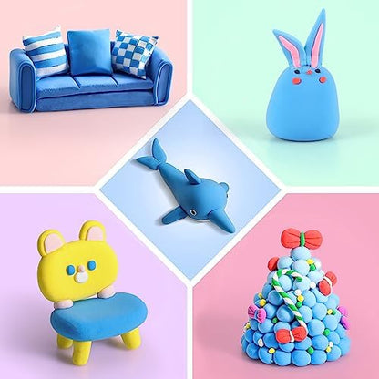 ifergoo 500g Blue Air Dry Clay, 1.1LBS DIY Creative Modeling Clay for Kids - Image 4