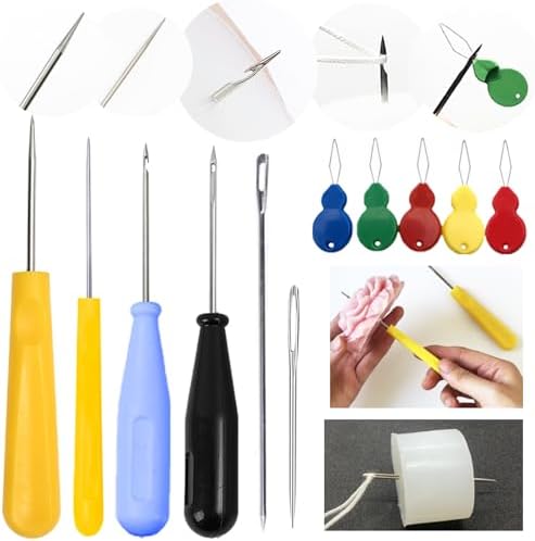 11 Pcs Candle Needle Kit,Wick Inserting Tool Molds Punch Needle with Hook Eye,Large-Eye Candle Wicking Needle(2 Style) by Nimozekd