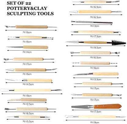 Clay Tools 46PCS Pottery Tools Clay Sculpting Tools Polymer Clay Tools Kit Ceramic Tools for DIY Handcraft Modeling Clay Carving Tools Set - Image 3