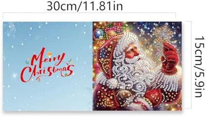 12Pcs Christmas Greeting Card DIY Diamond Art Painting Greeting Cards Blessing Folding Card Kit with White Envelopes Diamond Arts Crafts for Birthday Festival Gift-03 - Image 4