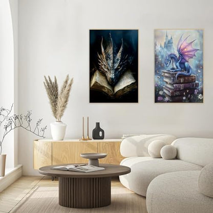 KYOQFVN 2 Pack Dragon Paint by Number Kits for Adults with Frame - Adult Paint by Numbers Kit on Canvas with Wooden Easel, Easy Acrylic Paintng by Numbers for Home Wall Decor8x12inch - Image 6