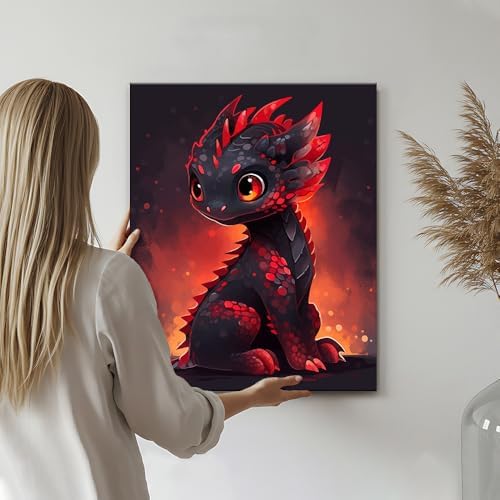 TUMOVO Cute Little Baby Dragon Paint by Numbers Kit, 16x20 Inch Acrylic Painting Arts and Craft for Kid & Adult - Image 2