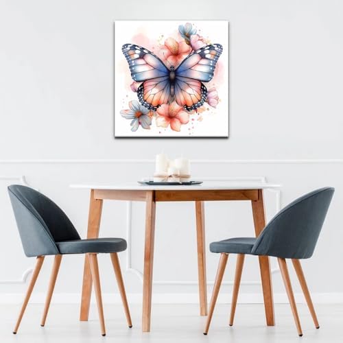 Natuyalo Framed Paint by Numbers Kit for Adults - Colorful Butterfly DIY Adult Paint by Number Kits Animal Acrylic Canvas Painting for Adults Beginners Art Crafts with Frame, 12x12 Inch - Image 3