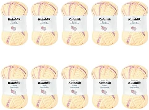 500g(10x50g) Acrylic Yarn for Crocheting and Knitting, Colorful Gradient Yarn Thread, 10 Rolls Skeins, Multicolor Hilo Acrílico, Perfect for DIY Crafts Project by Kulahlik