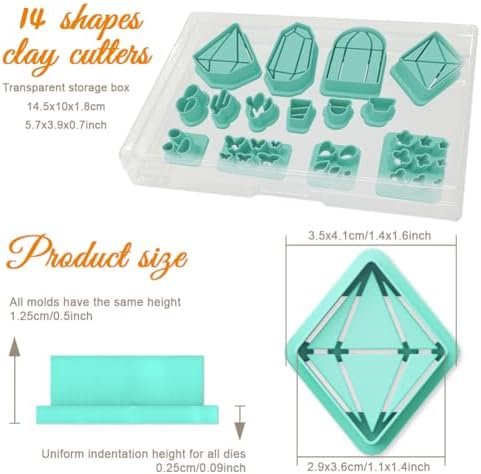 ORIGACH 14 Pcs Cactus & Terrarium Polymer Clay Cutters - Image 2
