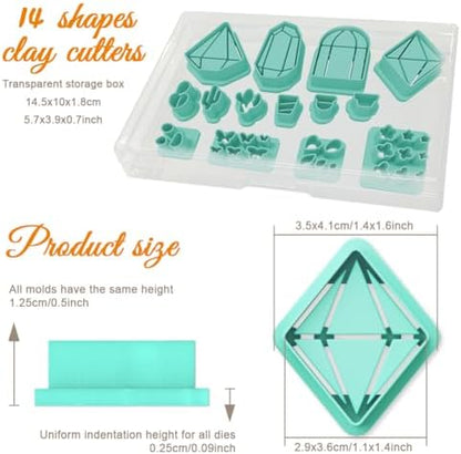 ORIGACH 14 Pcs Cactus & Terrarium Polymer Clay Cutters - Image 2