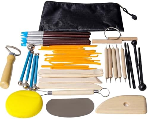 Air Dry Clay Kit 10 LBs + 42 Pcs Pottery Tools - Non-Toxic Organic Clay for Sculpting, Hand Modeling & Throwing, Art Classes Ceramics Workshops (White 2) - Image 2