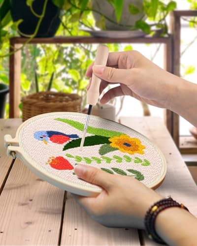 TINDTOP Punch Needle Kits, Flowers Punch Embroidery Kits for Adults - Image 4