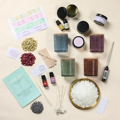DARJEN Candle Making Kit for Adult, 4 Jars & 4 Tins Soy Wax Scented DIY Set - Image 3