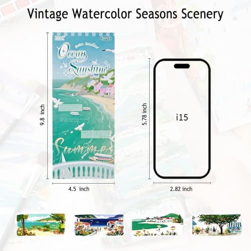 Summer Scenery Sticker Book, PET & Washi Stickers for Journaling - Image 6