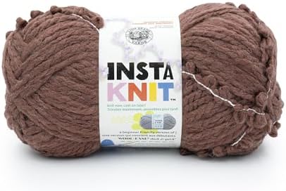 Lion Brand Yarn InstaKnit Beginner Yarn for Knitting, Guilt-Free Chocolate, 1 Pack by LionBrandYarn