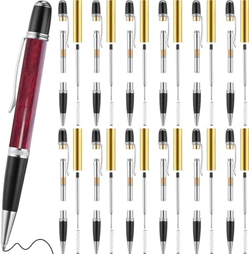Colarr 12 Pack Woodturning Pen Kit Twist Ballpoint Pen Kit, Silver by Colarr