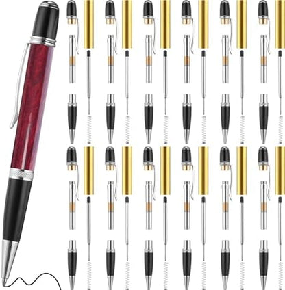 Colarr 12 Pack Woodturning Pen Kit Twist Ballpoint Pen Kit, Silver by Colarr