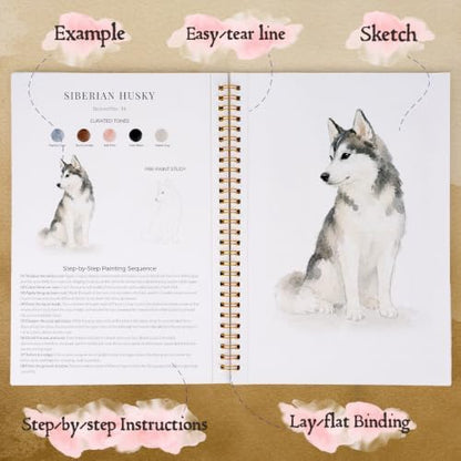 Watercolor Workbook for Beginners,18 Beloved Pets Water Coloring Book,Relaxing & Easy to Paint Water Coloring Book with 24 Colors-Perfect for Gifting to Creativity & Joy for Adults - Image 5
