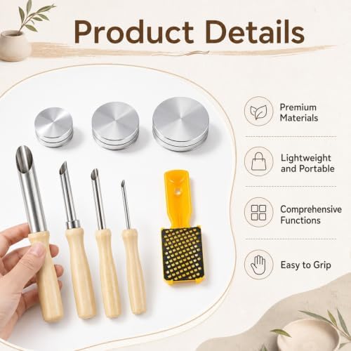 8 PCS Pottery Tools Polymer Clay Sculpting Kit Ceramic Trimming Tools Set - Image 3