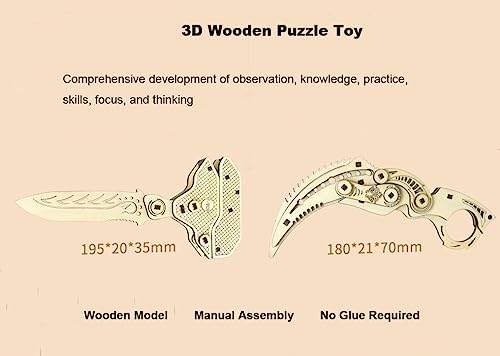 DIY Wooden Model Building Kit for Adults Handmade Craft Carpentry Model Creative Wooden Assembly Knife Model Unique Gifts for Adults - Image 3