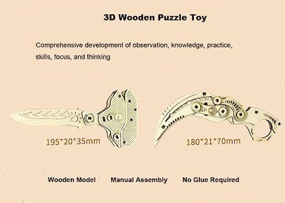 DIY Wooden Model Building Kit for Adults Handmade Craft Carpentry Model Creative Wooden Assembly Knife Model Unique Gifts for Adults - Image 3