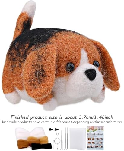 Needle Felting Kit, Needle Felting Kit, Animals Needle Felting Kits for Beginners, Cute Dog DIY Felting Wool and Needles Set with Instruction for Needle Felting Craft Project - Image 3