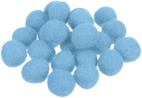 PATIKIL Wool Felt Balls Beads Wool Felting Pom 1.5cm 15mm Light Blue for Home Decor DIY Crafts Handcrafts Project Pack of 20 by PATIKIL