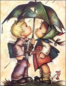 DSC ART Honey Buns Under the Umbrella - Paper Tole 3D Decoupage Craft Kit Size 6x8 inches K51312 (The Additional Pictures Show Examples of This Craft Kit Assembled and Framed in a Shadow Box Frame) by Unknown