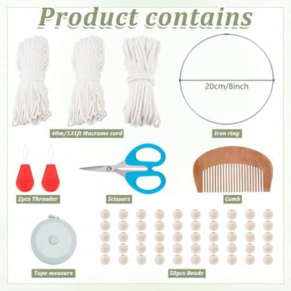 FREEBLOSS Tree of Life Macrame Kit for Beginners DIY Macrame Wall Hanging Tapestry with Instructions Boho Home Decor for Living Room Bedroom - Image 2