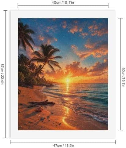 Bozfoxa Paint by Numbers Kit for Adults Beginner Tropical Sunset Art - Image 3