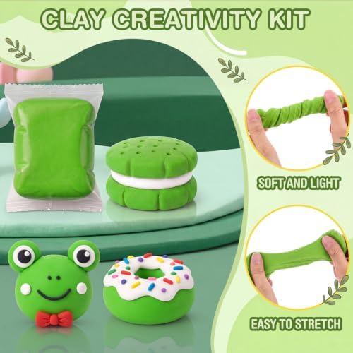 Air Dry Clay Bulk, Modeling Clay for Kids, 100 Pcs, Green - Image 3