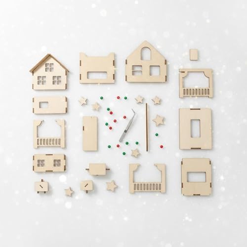 Decor Wooden Puzzle Model Kit Miniature Villa DIY Assembly Craft Kit Handmade Art Project Suitable for Teens Adults Desktop Ornament Holiday Home Decoration - Image 7